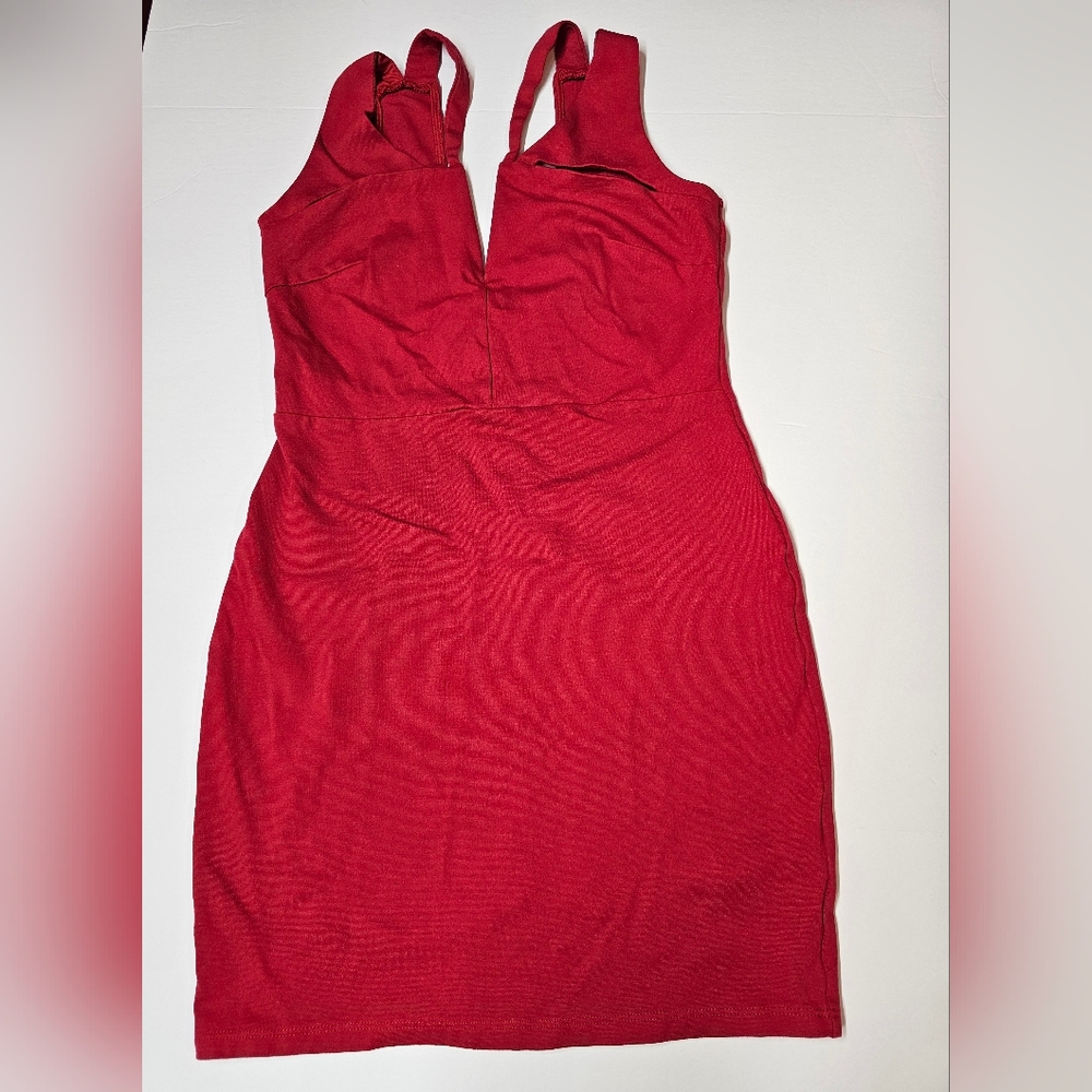 Solemio red bodycon dress size large - Picture 4 of 7
